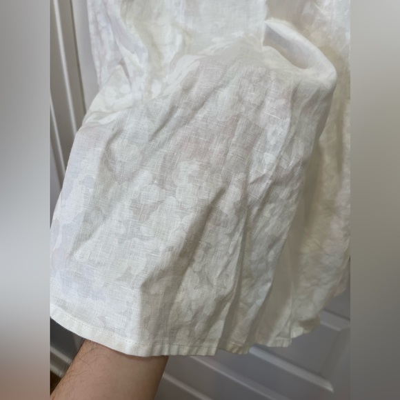 Amina Rubinacci White Linen Midi Dress Giotto - Picture 5 of 12